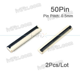 2Pcs 50Pin 0.5mm Pitch FPC Connector Socket for Tablet PC Touch Screen Ribbon Cable