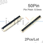 2Pcs 50Pin 0.5mm Pitch FPC Connector Socket for Tablet PC Touch Screen Ribbon Cable