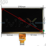 Repuesto HYV101F4003 Pantalla LCD para 10.1 Pulgadas Tablet PC